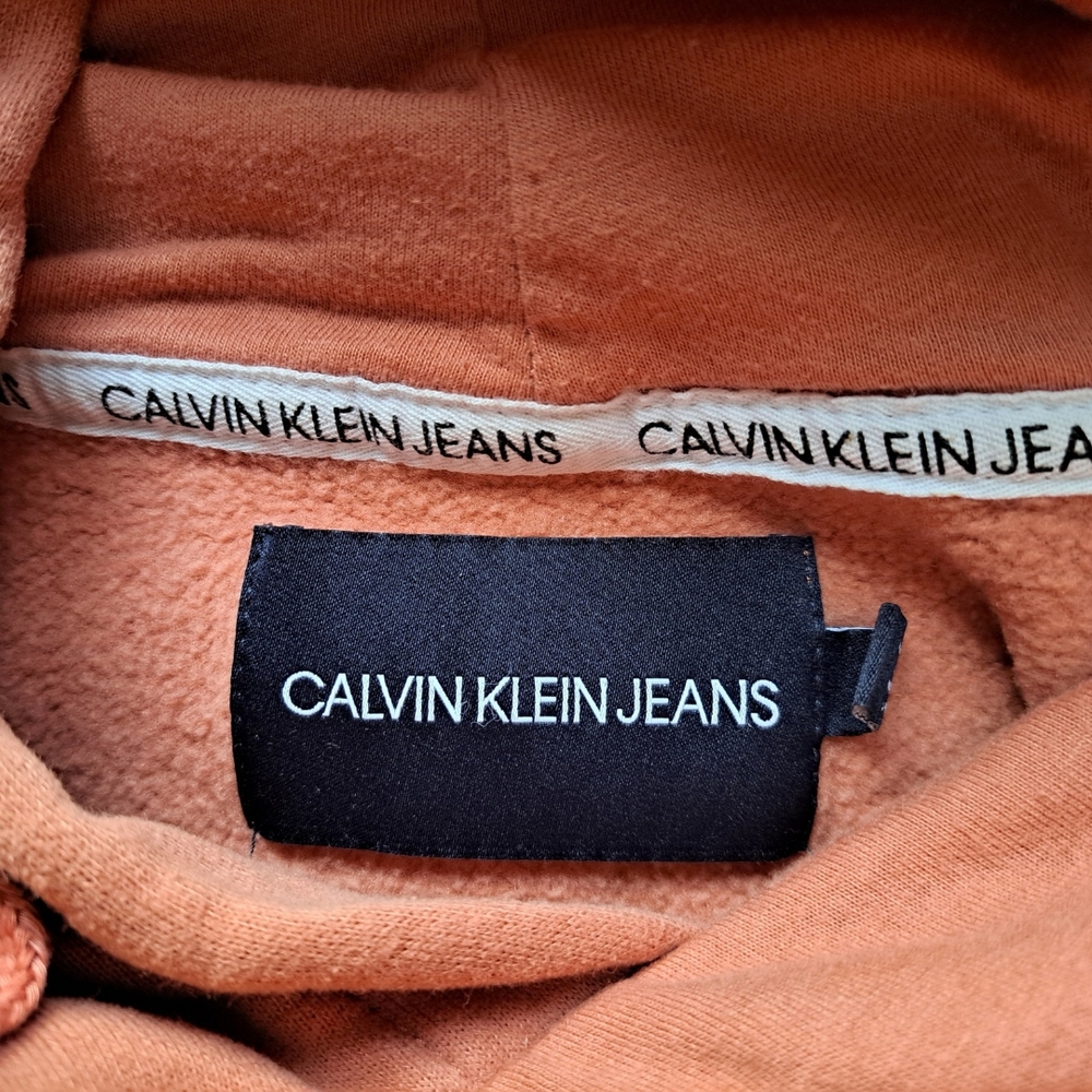 🛍 CALVIN KLEIN Dark Peach Hoodie Dress, M - Picture 5 of 6